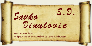 Savko Dinulović vizit kartica